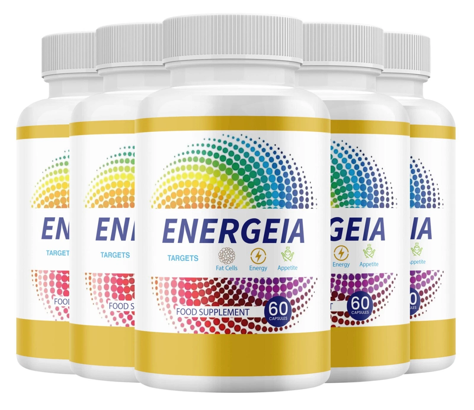 Energeia Capsules, Maximum Strength Formula, Energia Pills Supplement (5 Pack)