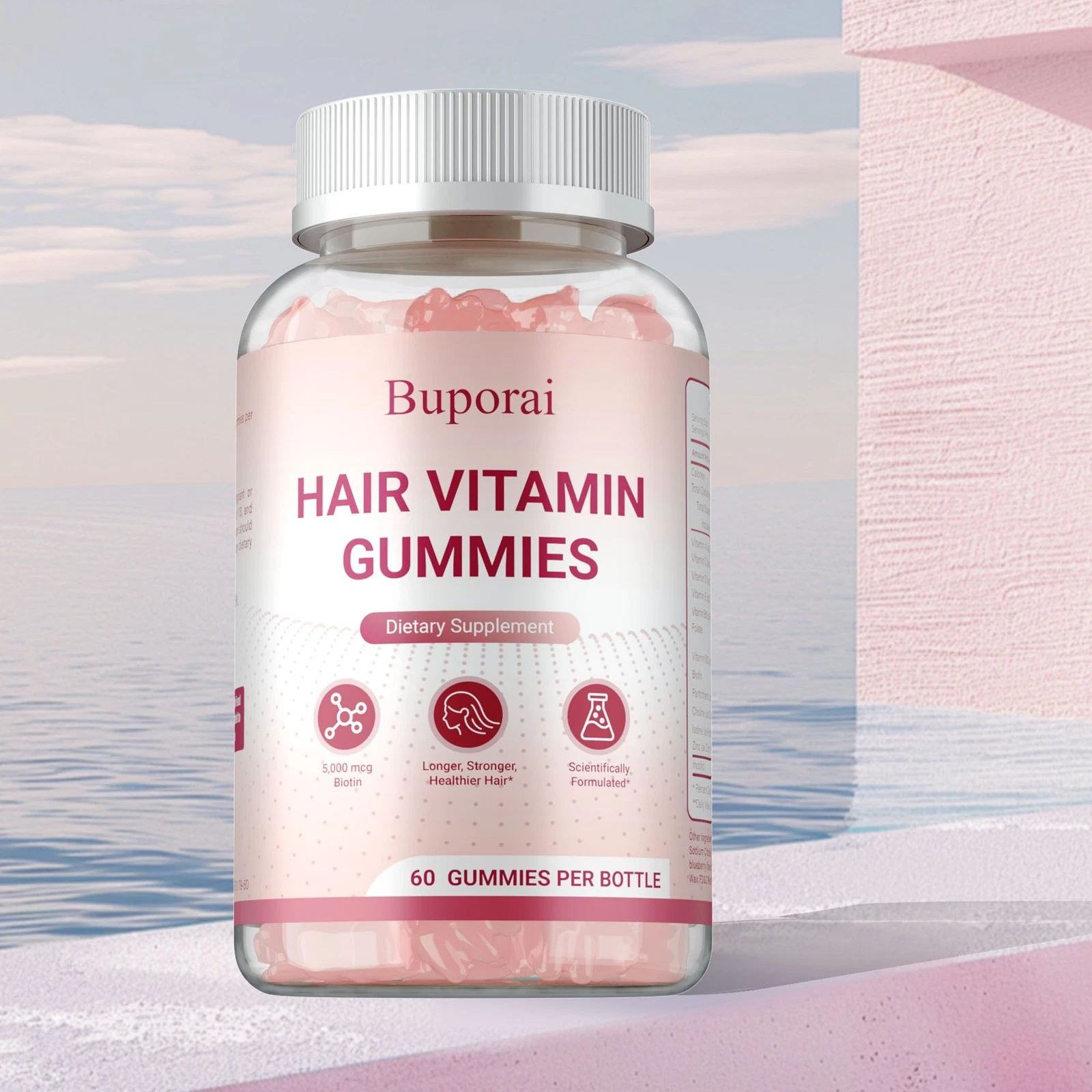 Hair Vitamin Gummies -Supports Strong Hair Growth,Healthy Hair - Biotin,Vitamins