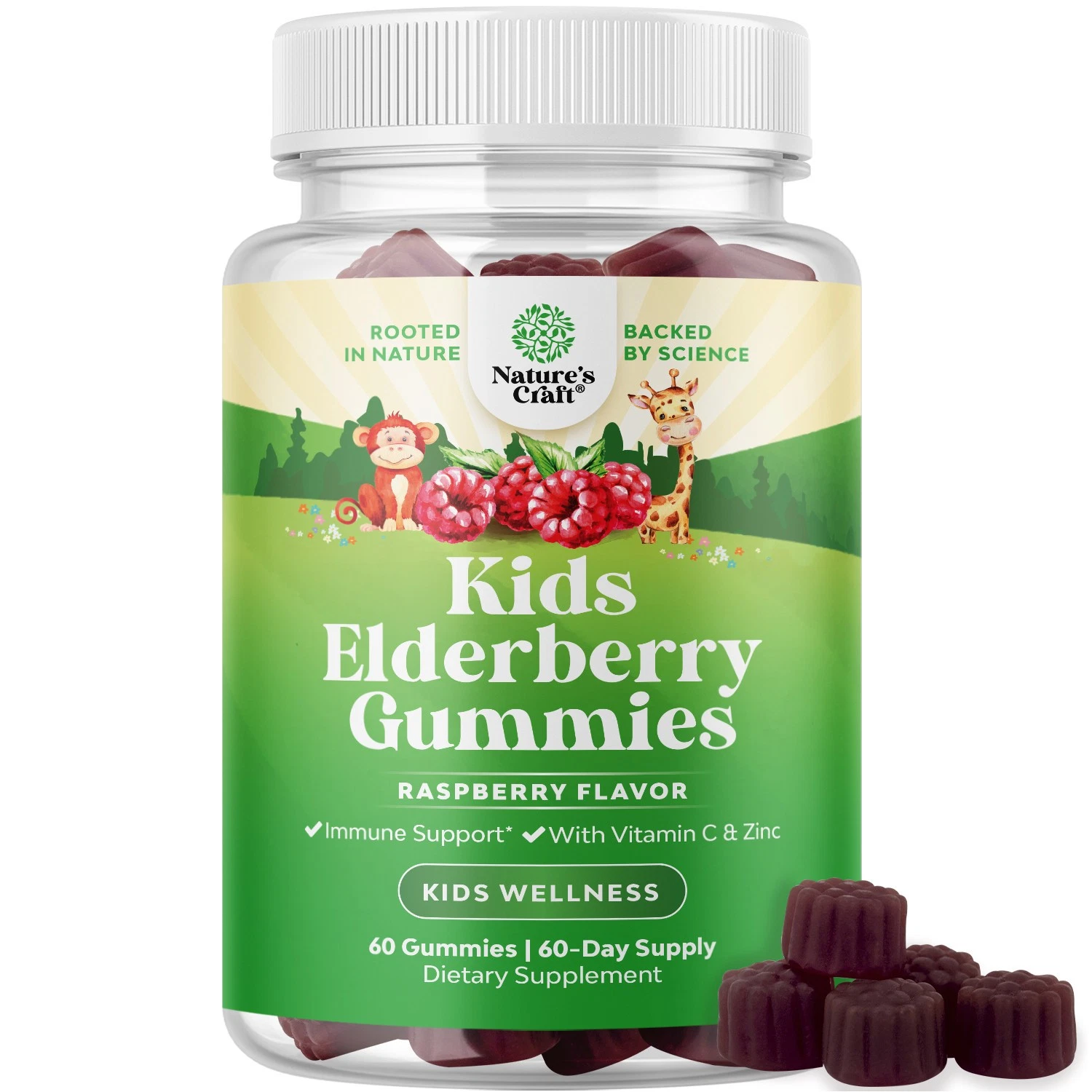 Nature's Craft Sambucus Elderberry Gummies for Kids Health - Immune Support 60ct