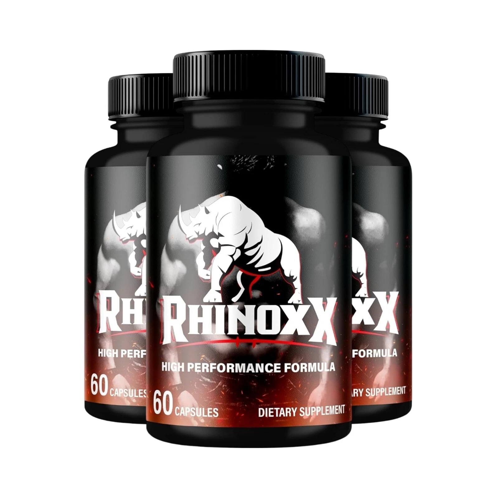 3-Pack Rhinox X Pills for Men, Supports Performance & Energy - 180 Capsules