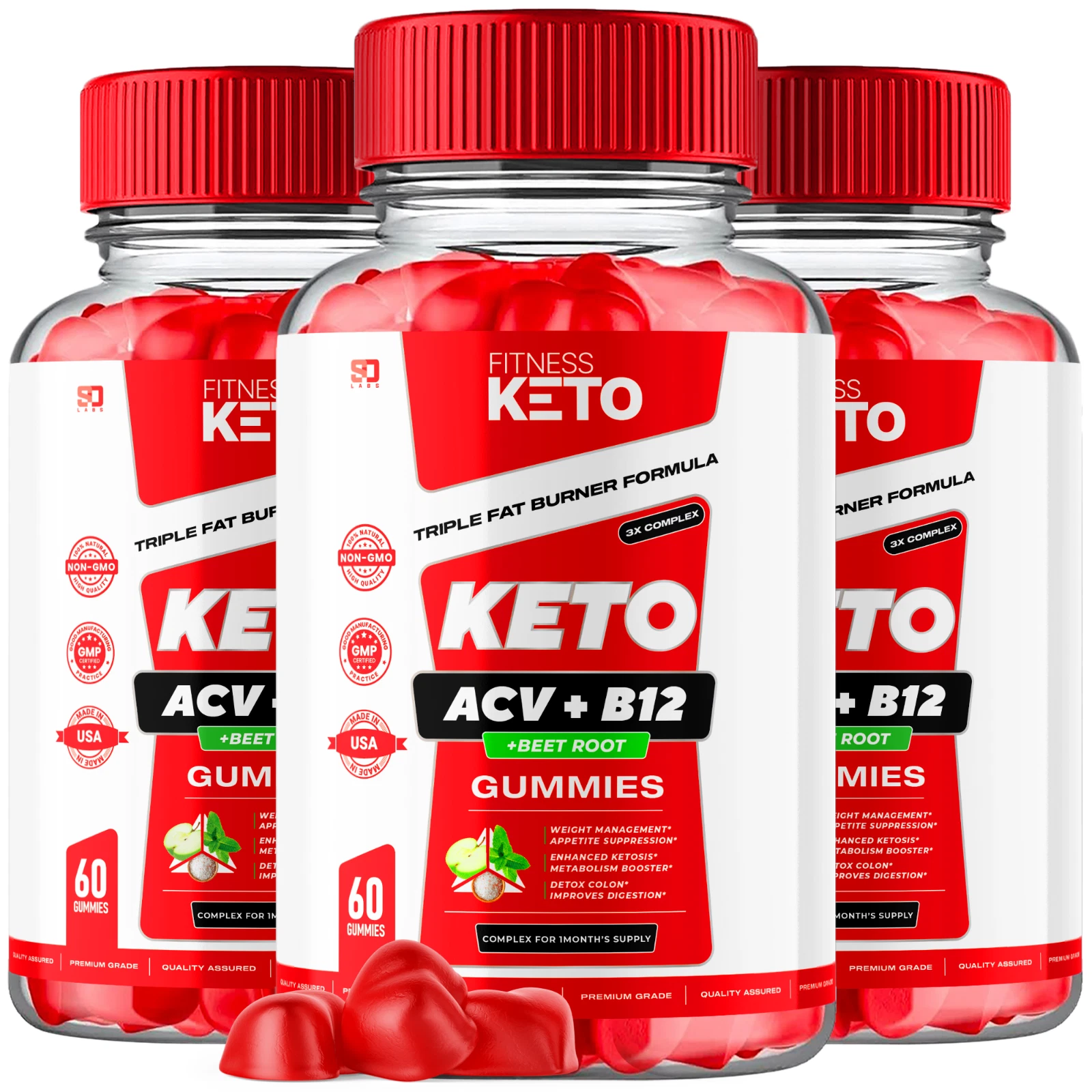 Fitness Keto ACV Gummies Supports Weight Management & Metabolism (3 Pack)