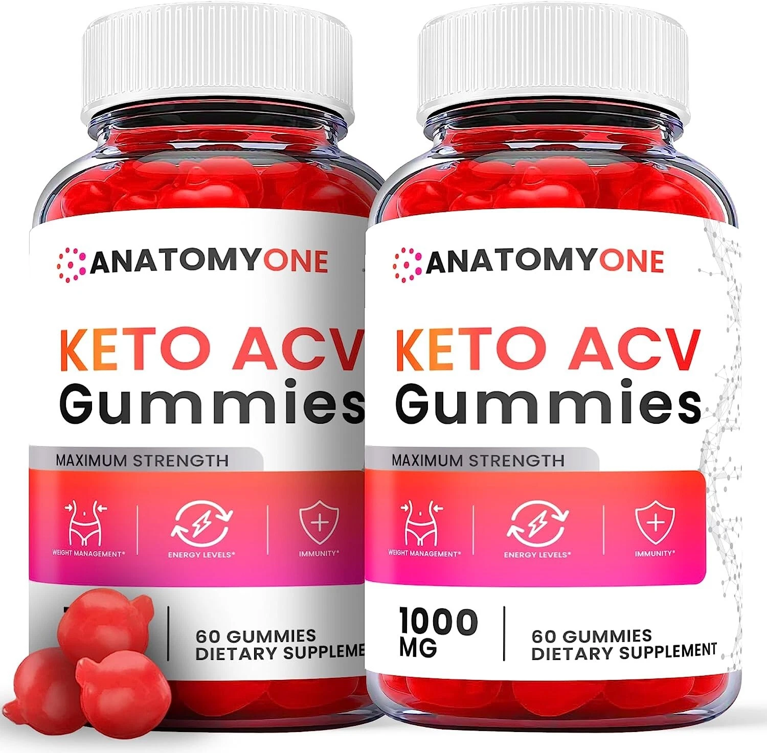 Anatomy One Keto Gummies - Keto ACV Gummies For Weight Loss (2 Pack)