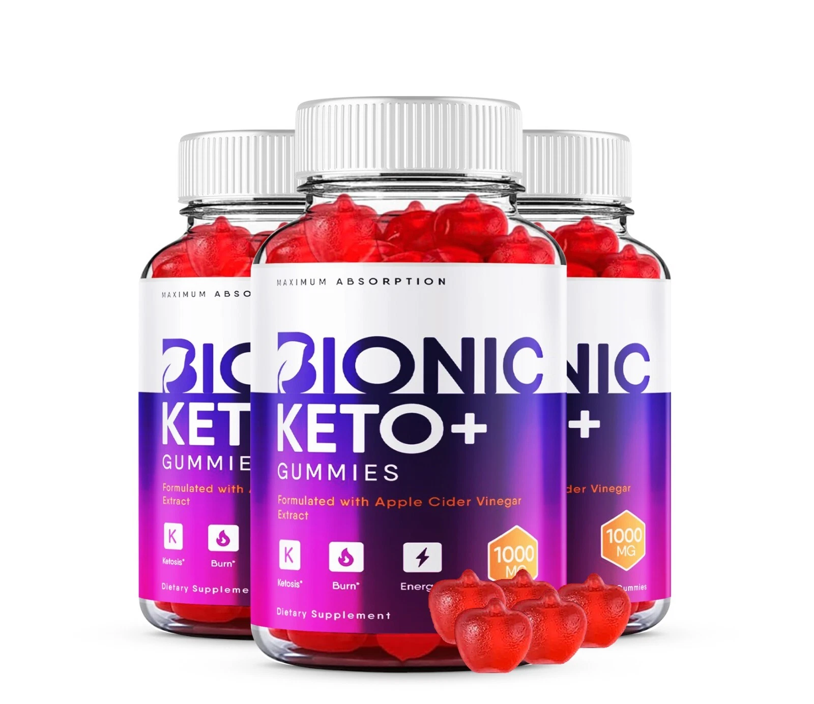 Bionic Keto ACV Gummies Weight Loss Dietary Supplements (180 Gummies) 3 PACK