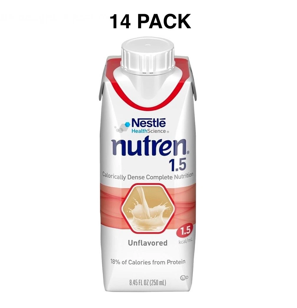 Nestle Nutren 1.5 for Feeding Tube Complete Nutrition Unflavored Lot of 14 NEW