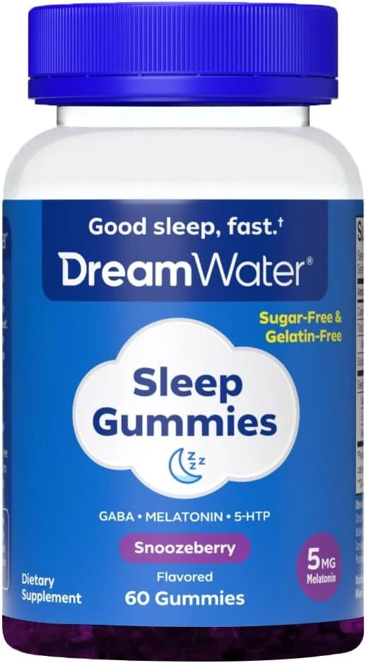 Dream Water Sleep Gummies; Melatonin 5mg, GABA, 5-HTP; Natural Flavors and...