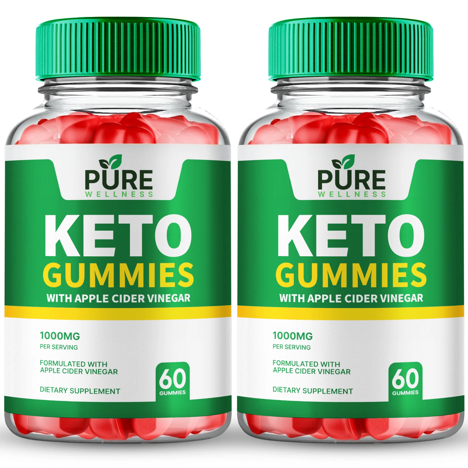 (2 Pack) Pure Wellness ACV Gummies, PureWellness Keto Gummies for Weight Loss