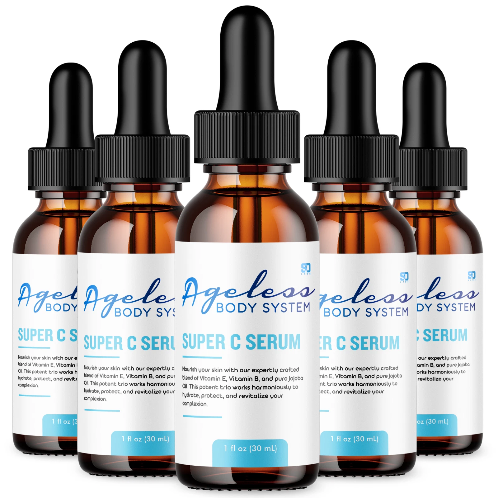 Ageless Body System Super C Serum Support Hydration & Skin Nourishment (5 Pack)