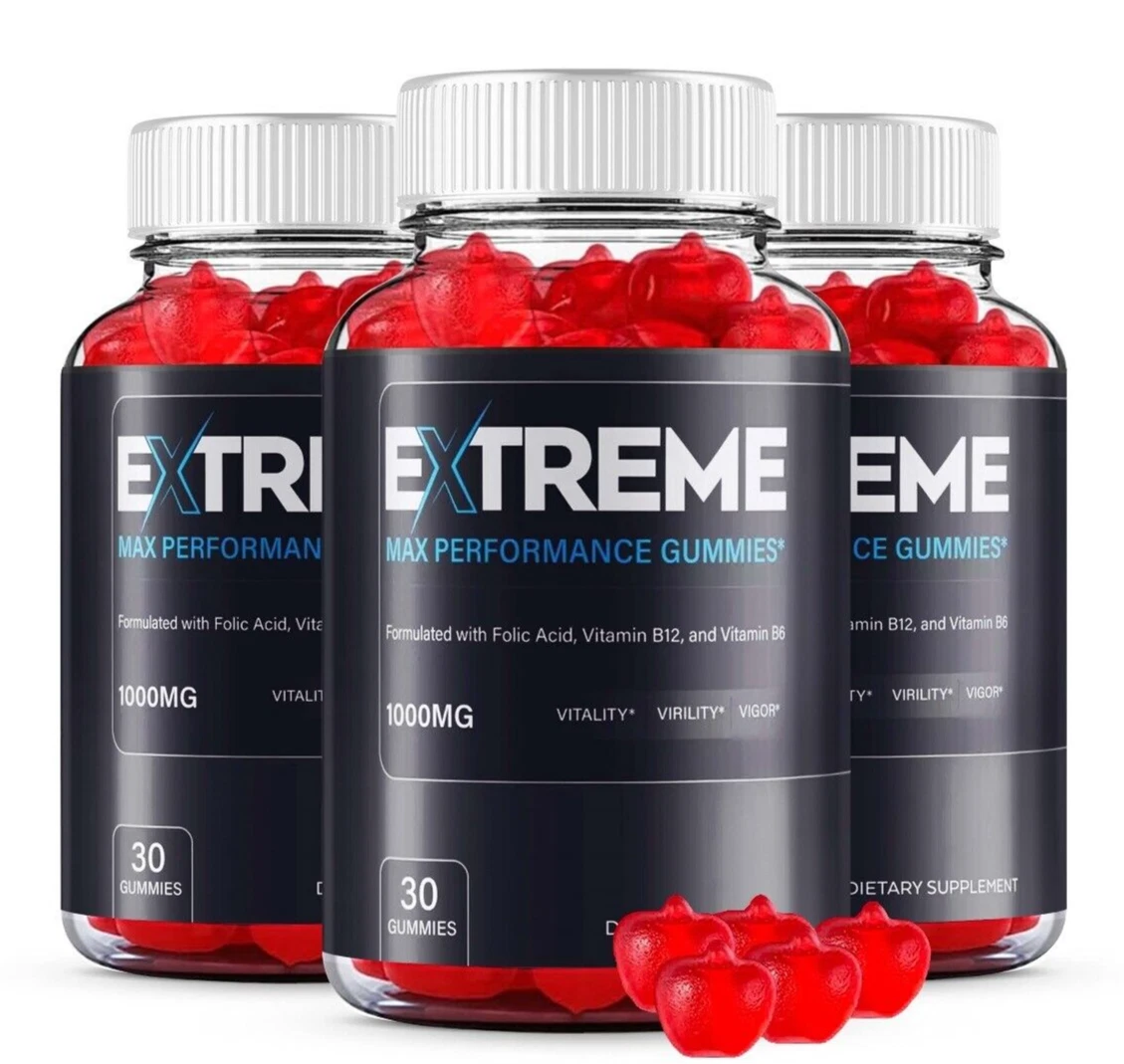 Extreme Max Performance Gummies ExtremeMax Supplement ( 3 Pack )