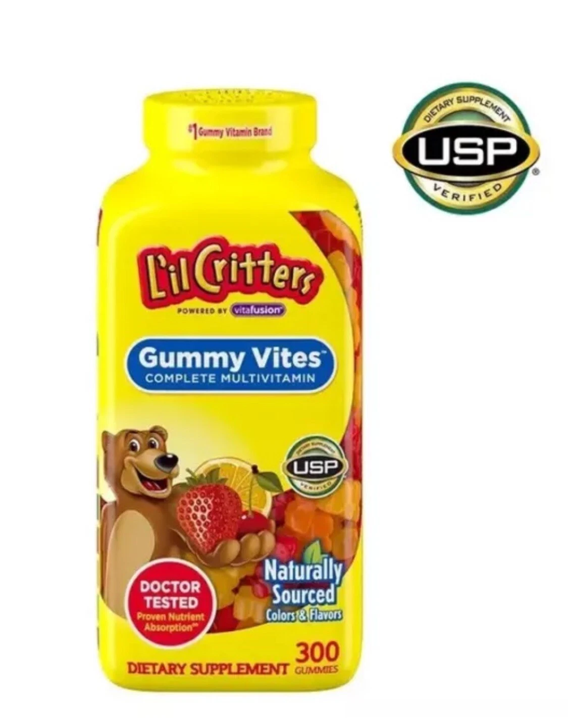 300 Lil Critters IMMUNE GUMMY VITES Daily Multi Vitamins A B C D E Zinc Gummies
