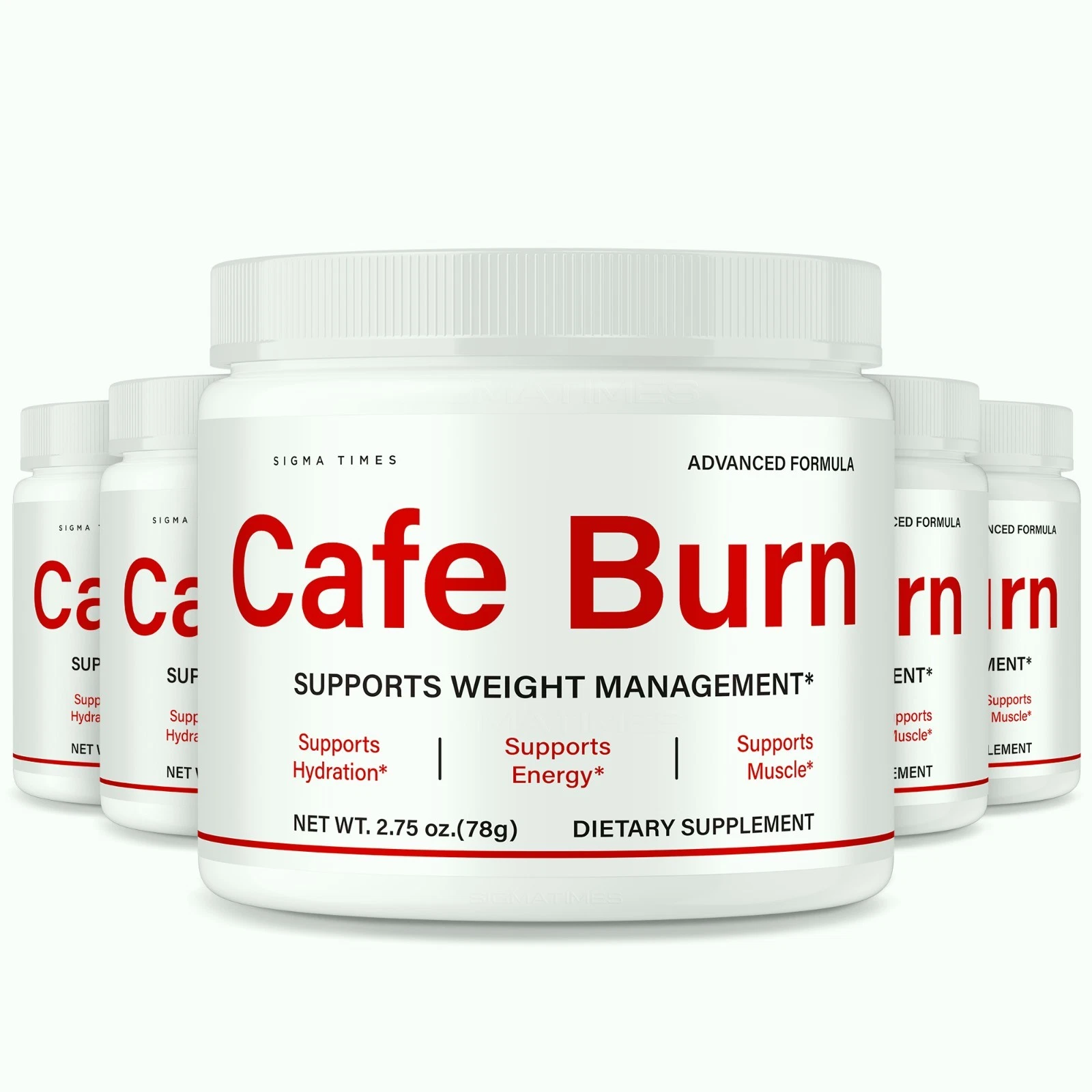 (5 Pack) Cafe Burn Powder, CafeBurn Fit Advanced Fat Burn for Weight Loss
