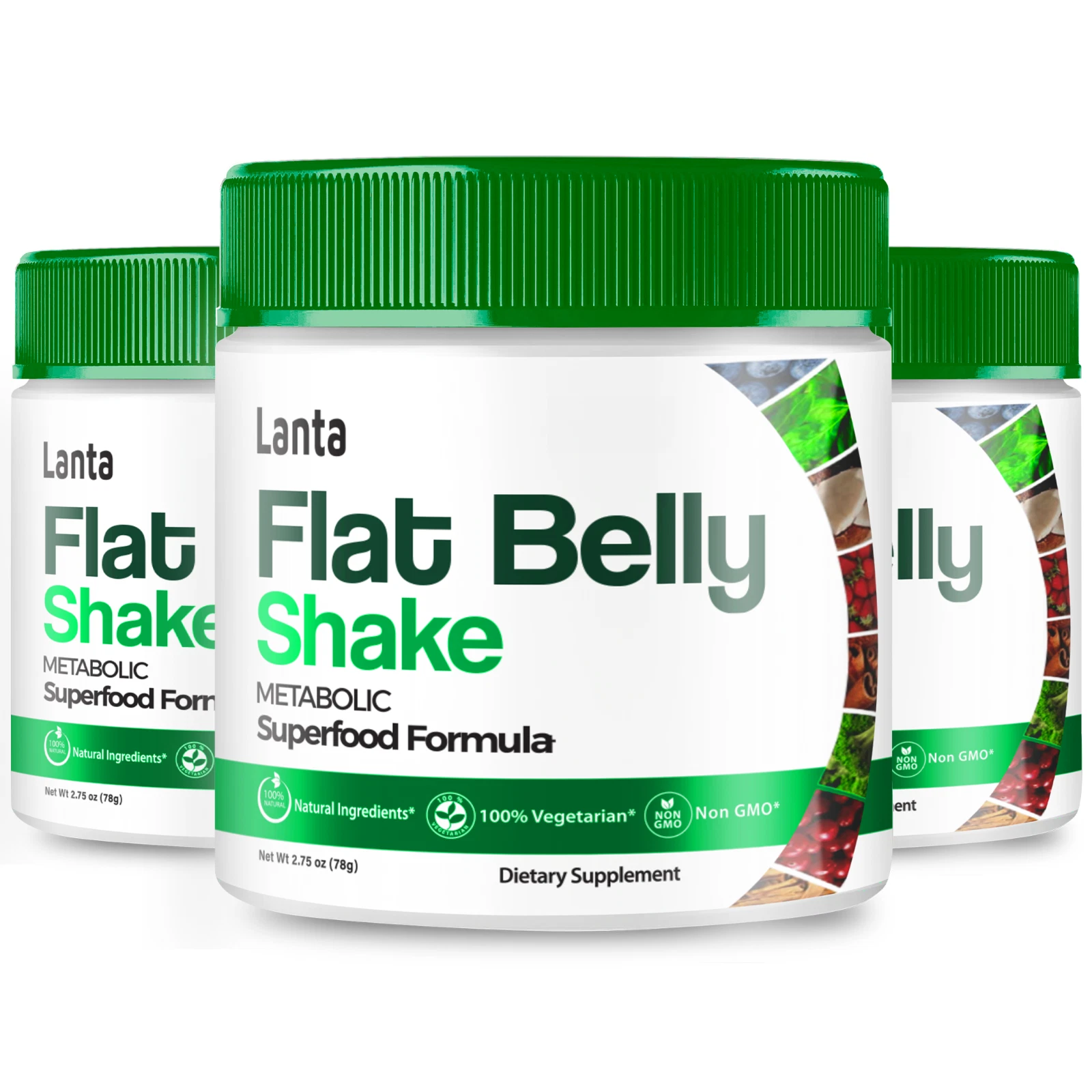 Lanta Flat Belly Shake for Men Women - Official Formula (3 Pack)