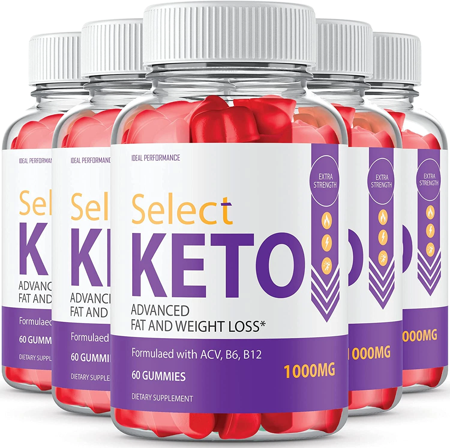 (5 Pack) Select Ketos Gummies Ketos Select ACV Ketos Gummies Supplement (300 Gum