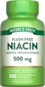 Niacin 500mg Flush Free | 100 Capsules | Vitamin B3 | by Nature's Truth