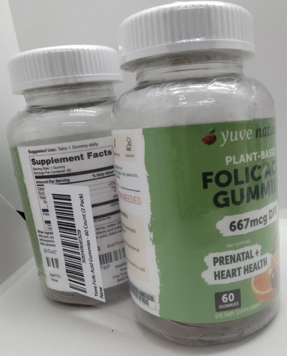 {2 Pack} Prenatal Gummies Folic Acid Chewable Natural Hormonal Support 05/2026