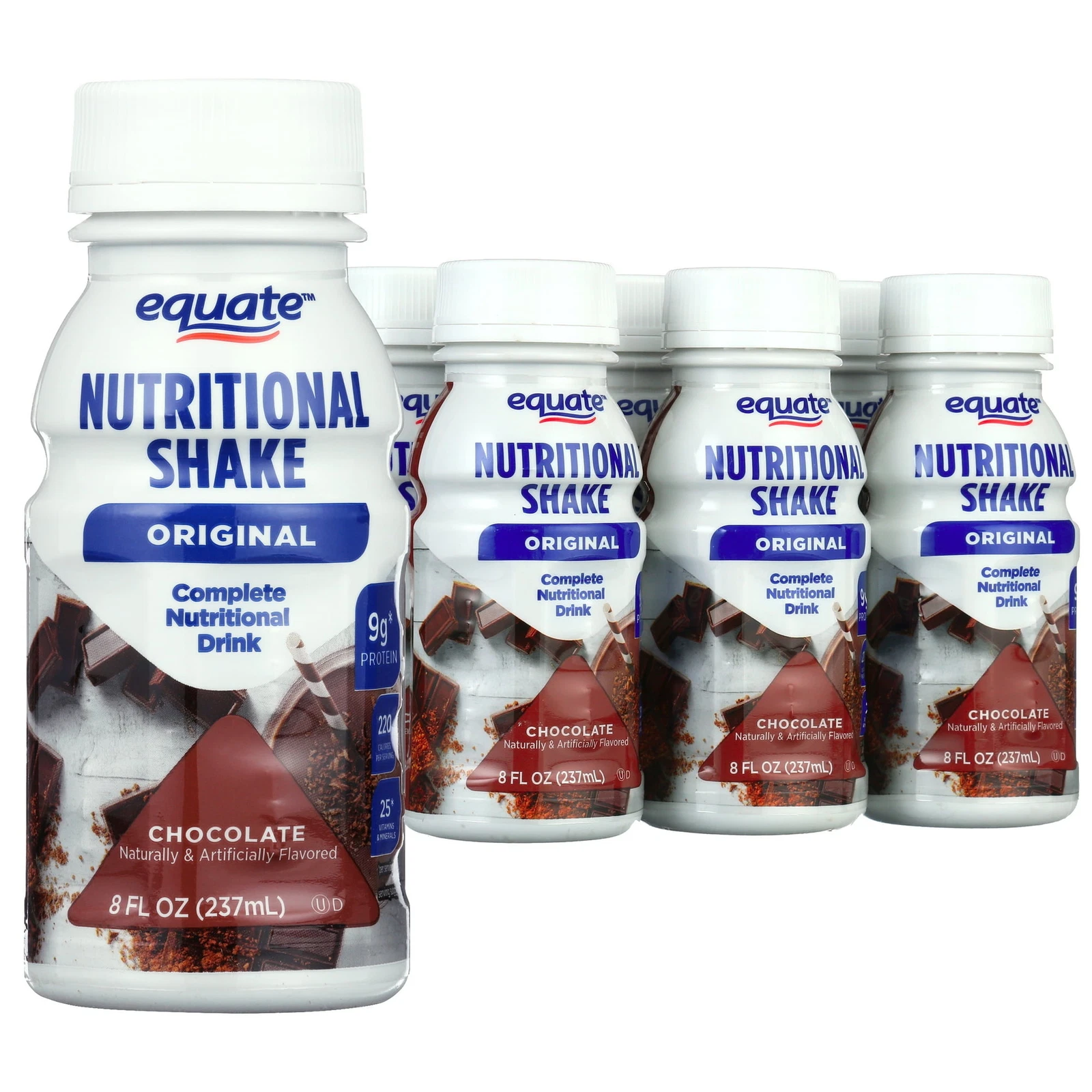 Equate Original Nutritional Shake, Chocolate, 8 fl oz, 6 Count