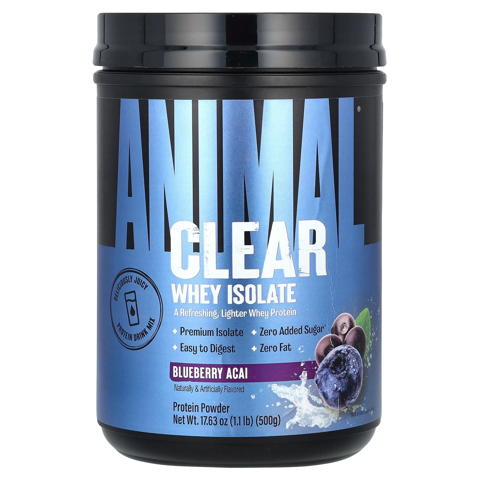 Clear Whey Isolate, Blueberry Acai, 1.1 lbs (500 g)