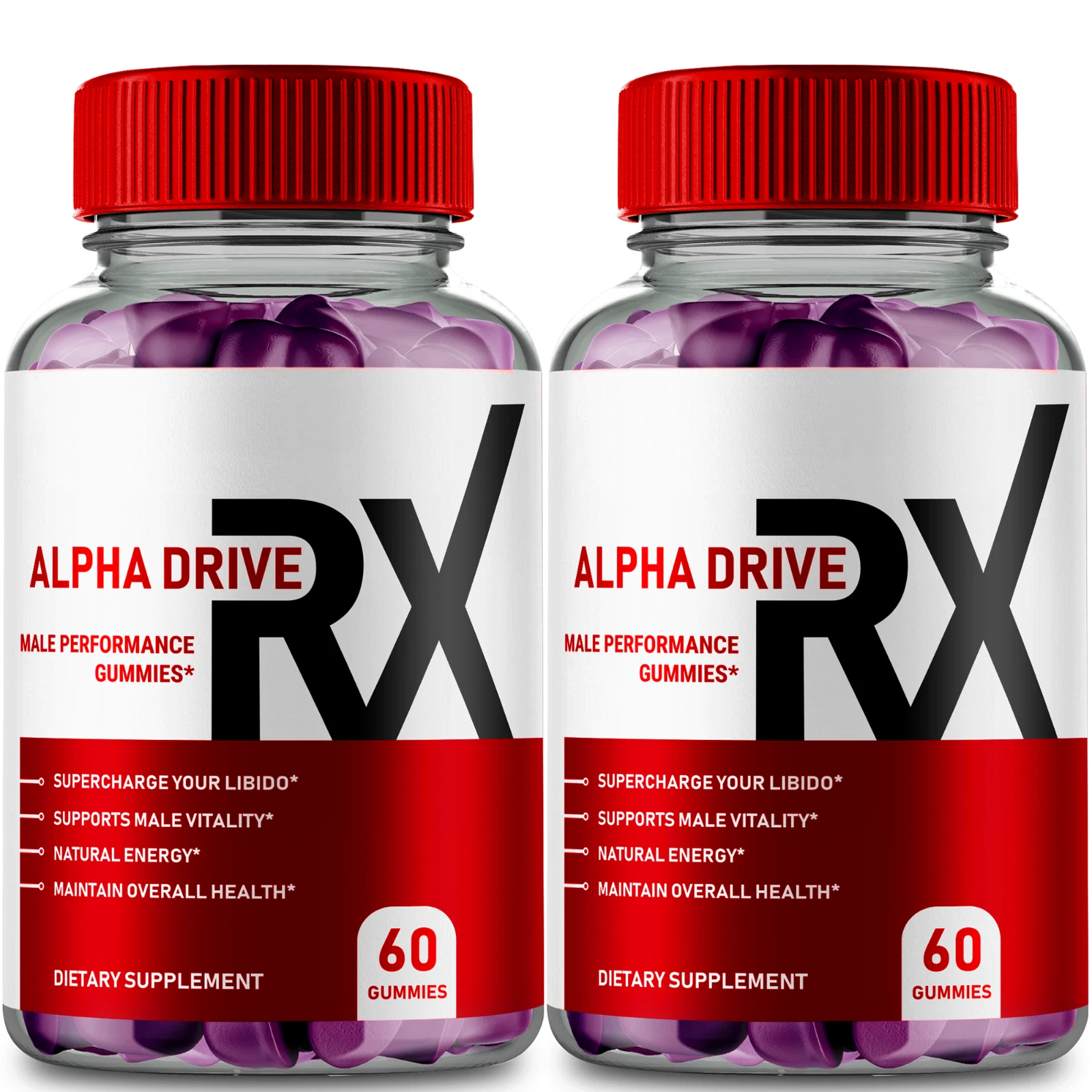 (2 Pack) Alpha Drive RX Men Gummies AlphaDriveRX Men Support Gummy (120 Gummies)