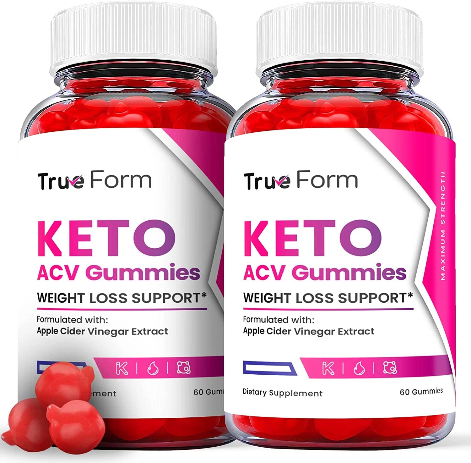 OFFICIAL True Form Keto ACV Gummies - True Form Keto Gummys Weight Loss (2 Pack)