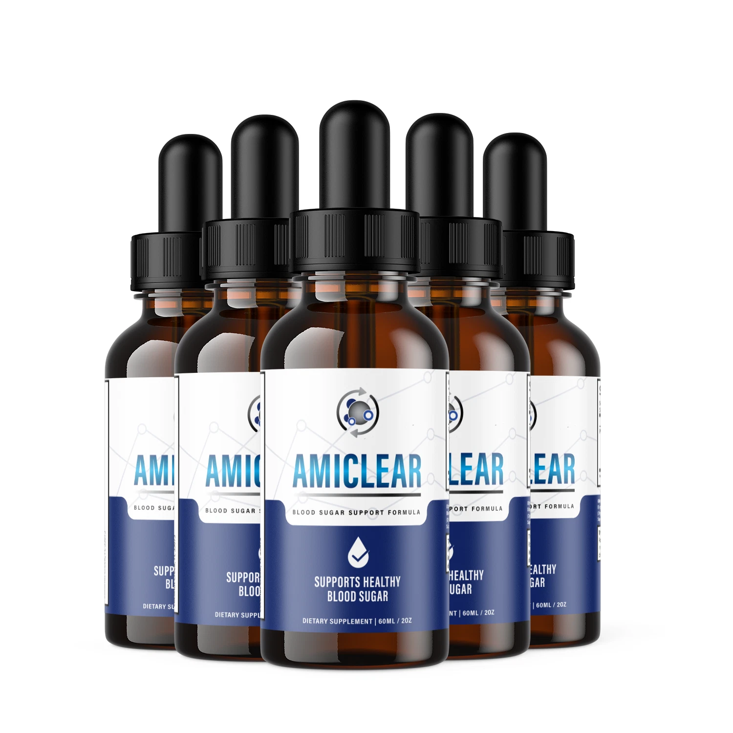 (5 Pack) Amiclear Drops, Amiclear Liquid Blood Sugar Supplement Drops (300 ML)