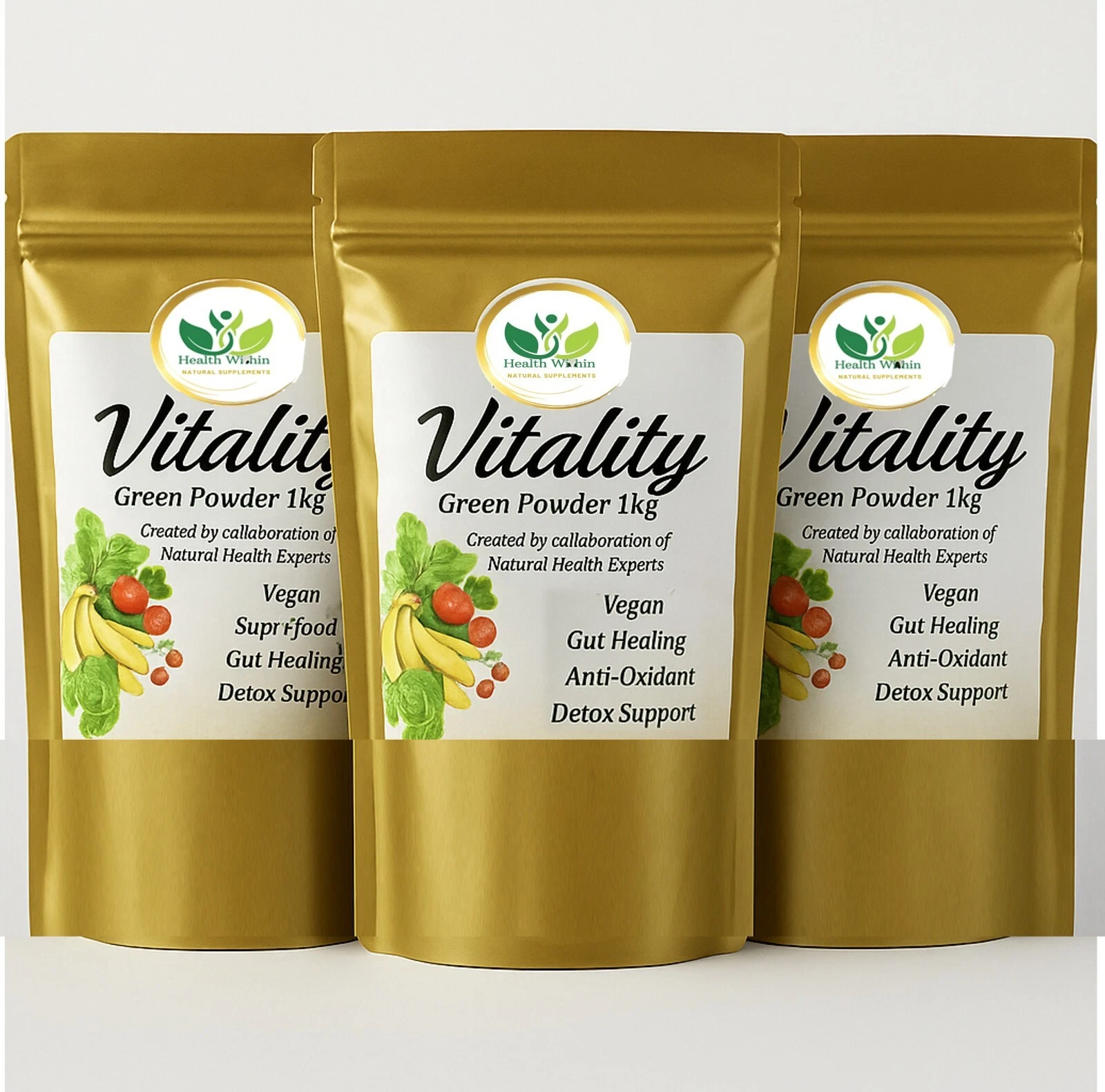 Premium Vitality Spirulina Chlorella Barley Grass Greens Synergy Plus Herbs 3kg