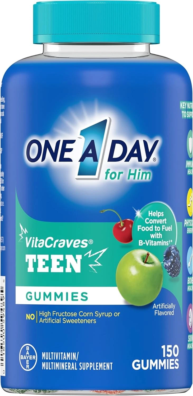 One A Day Teen for Him Multivitamin Gummies, Gummy 150 Count (Pack of 1)