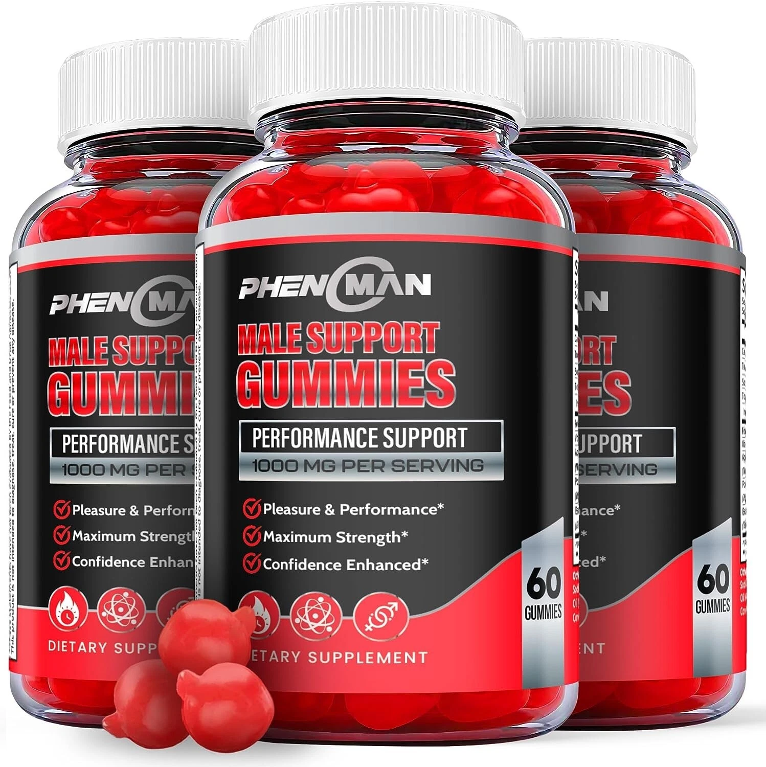 (3 Pack) Phenoman Male Gummies - Phenoman Male Enhancement Support Multivitamin