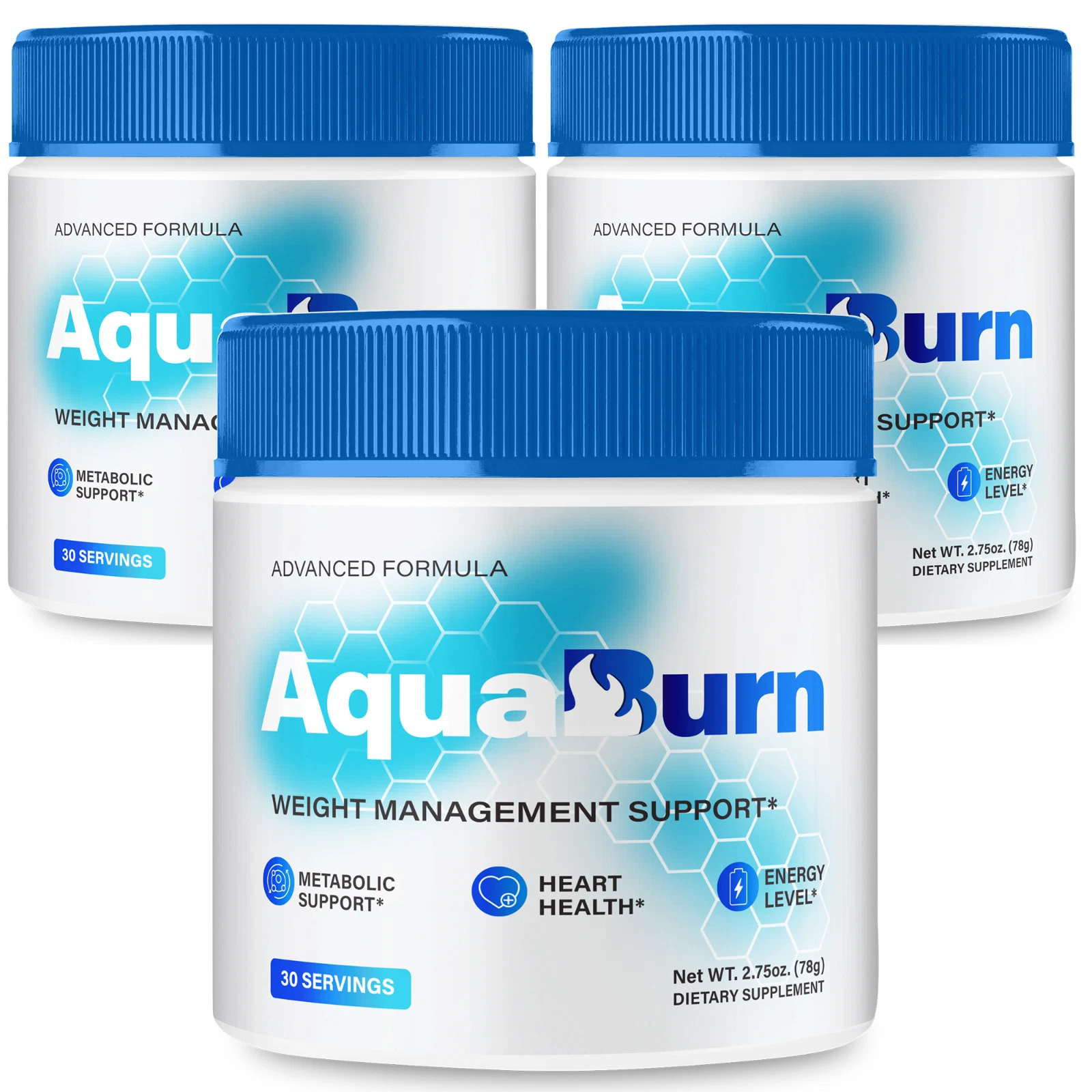 (3 Pack) AquaBurn Powder, Advanced Weight Loss Powder for Energy & Fat Burning