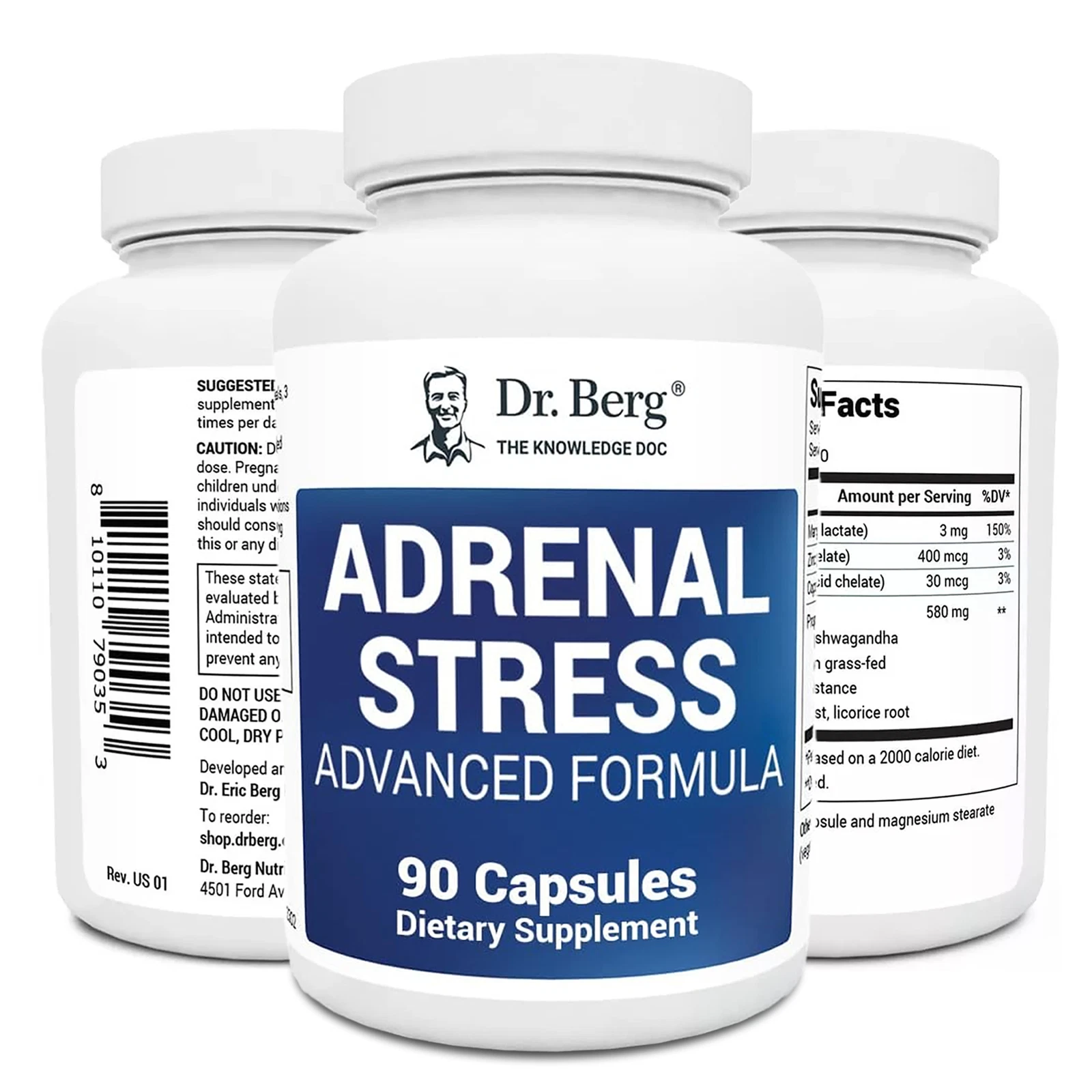 Dr Berg Adrenal Stress - Mood & Energy Support, Adrenal Support - L-theanine