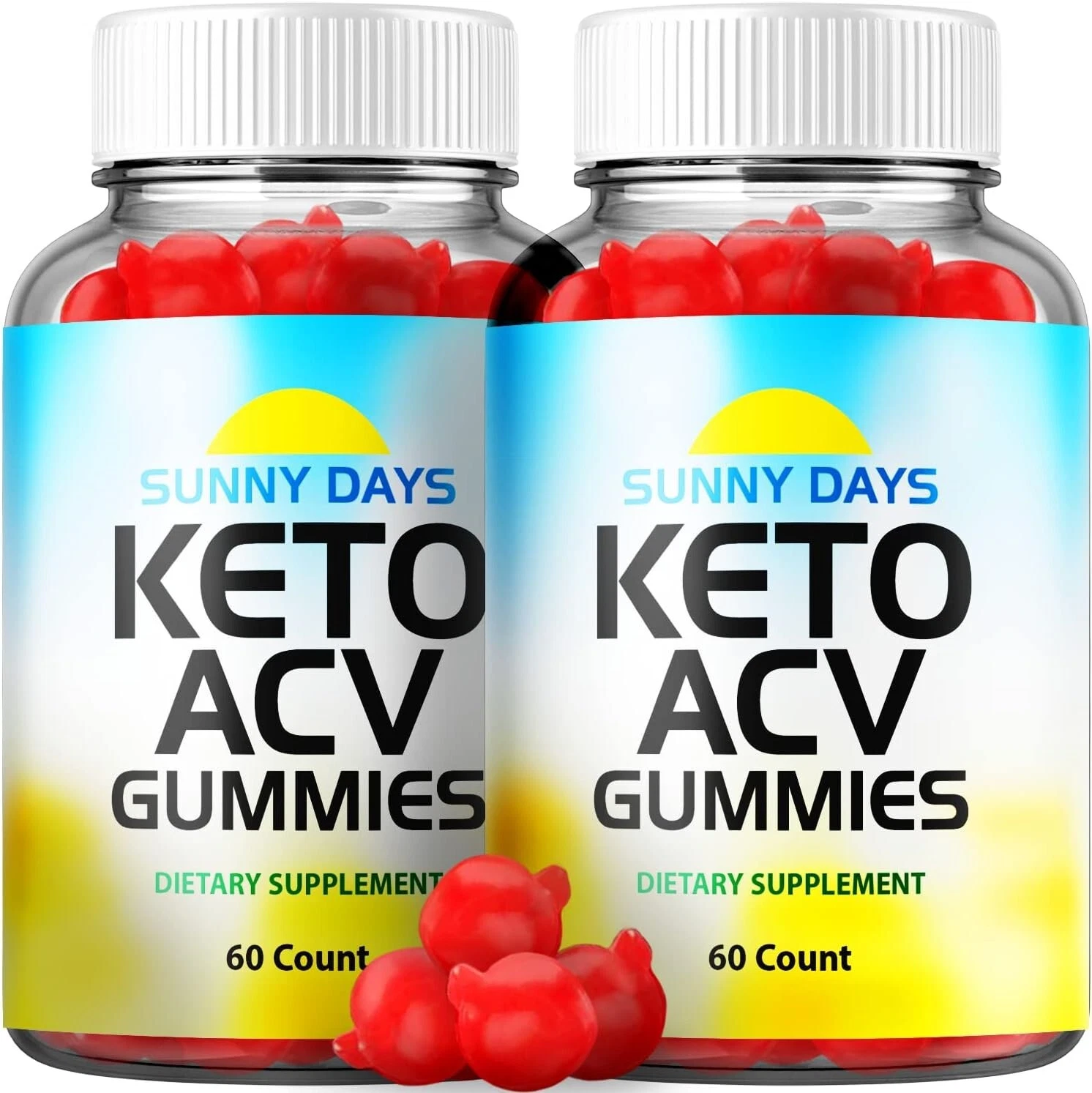 2 Pack - Sunny Days Keto ACV Gummies - Vegan, Weight Loss Supplement - 120 Gums