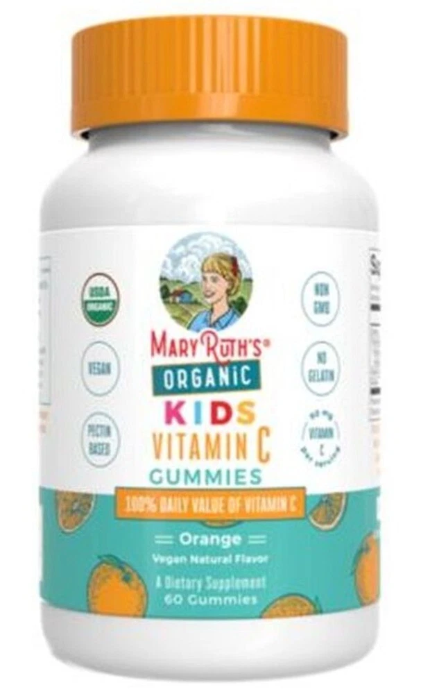 Organic Children's Vitamin C Gummies - 90 MG per Serving - Orange (60 Gummies)