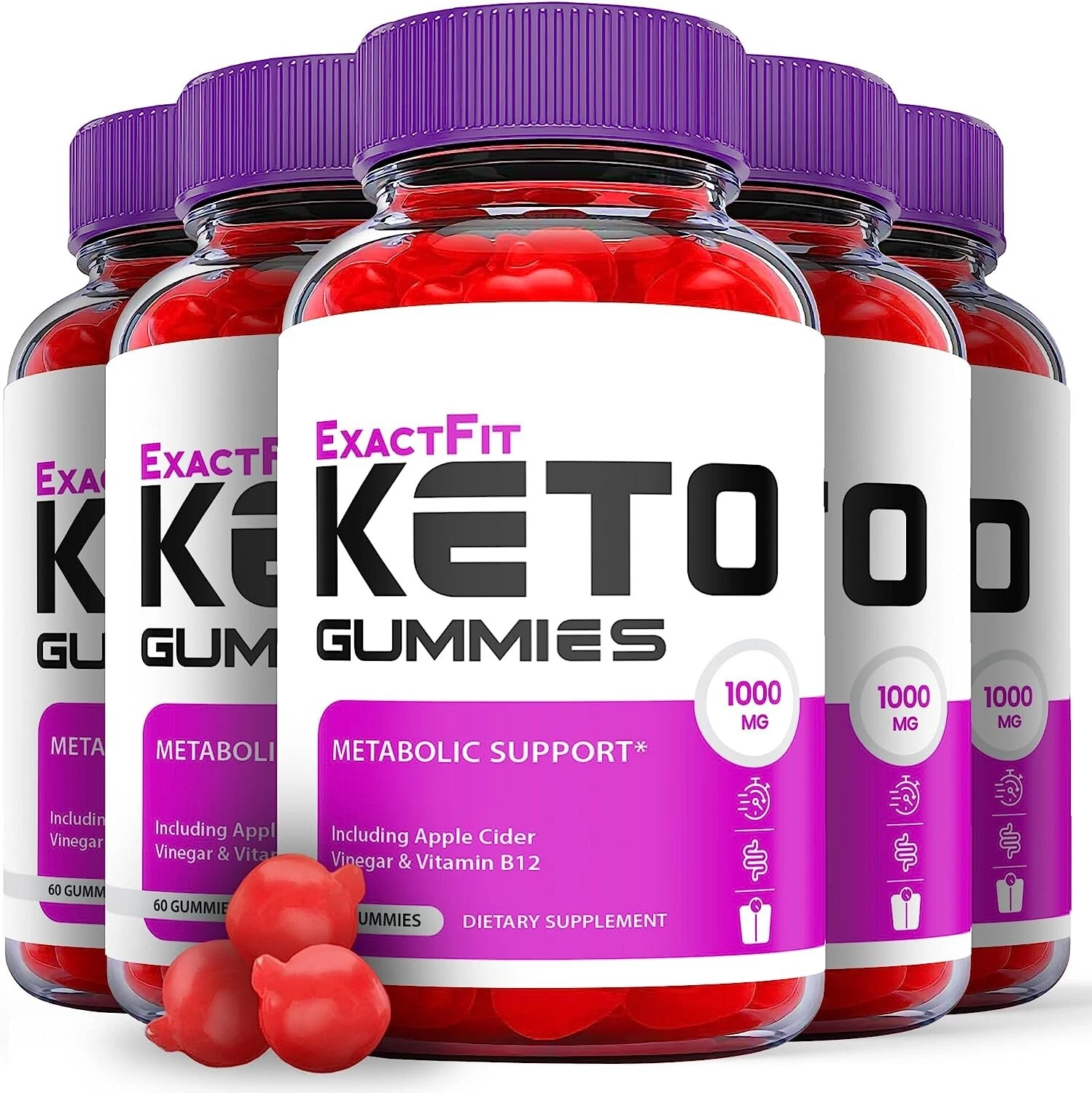 (5 Pack) Exact Fit Keto Gummies - ExactFit Keto ACV Gummies Weight Loss-300 Gums