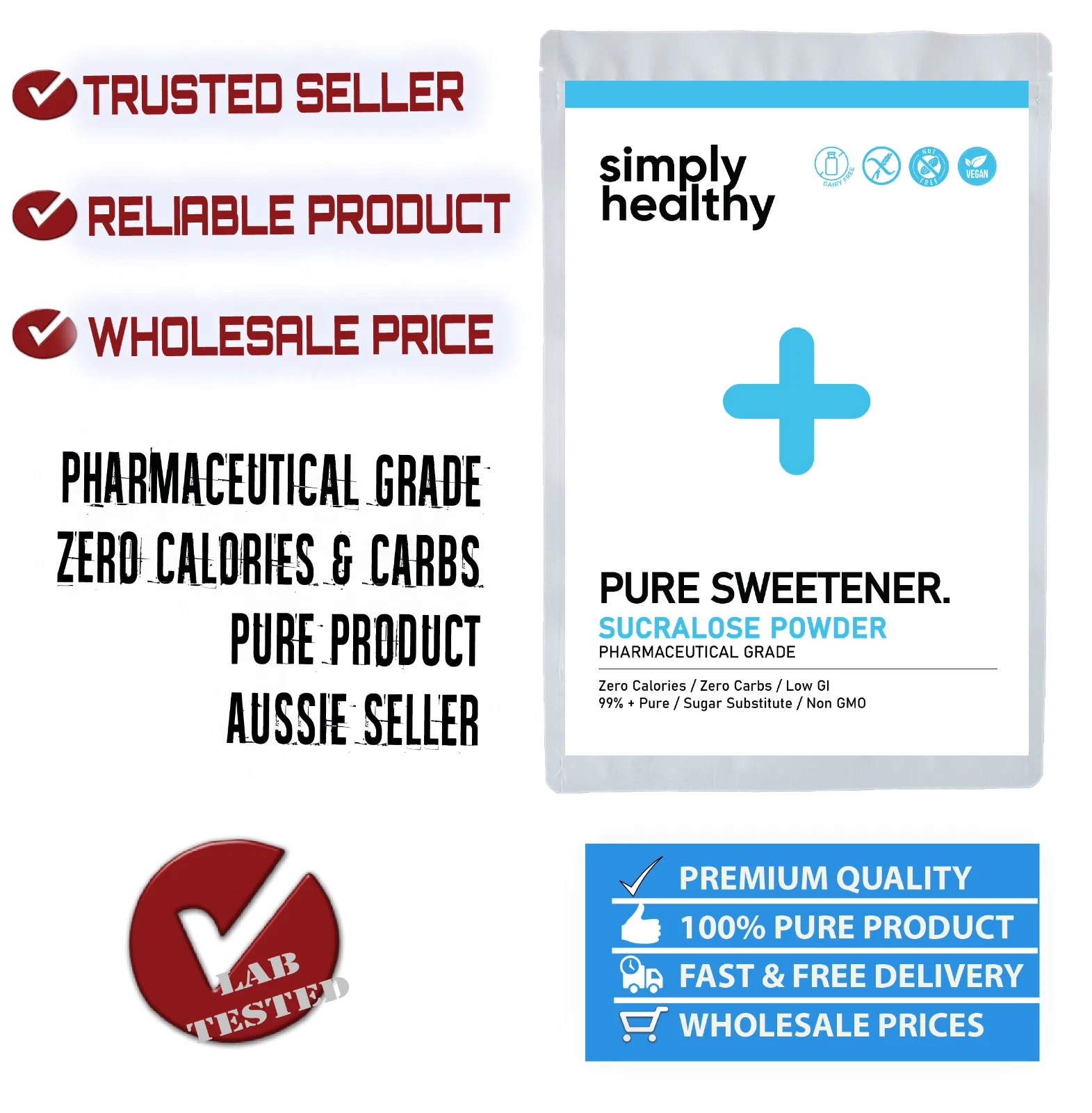 Sucralose (Sweetener) 50g Pharmaceutical Grade Premium Quality Available Non GM