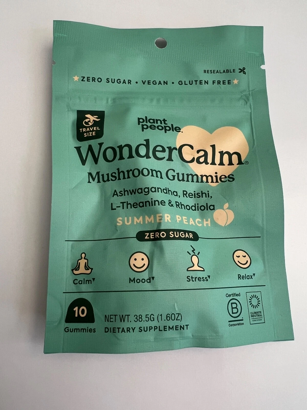 Plant People WonderCalm Mushroom Gummies Ashwagandha,Reishi,L-Theanine & Rhodiol