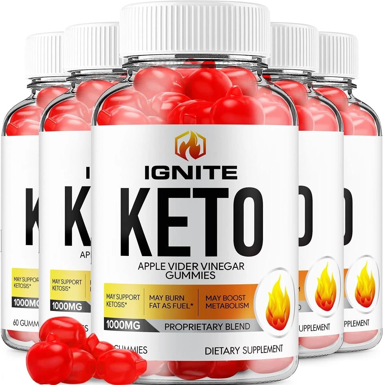 (5 Pack) Ignite Keto ACV Gummies - Official - Keto Ignite ACV Advanced...