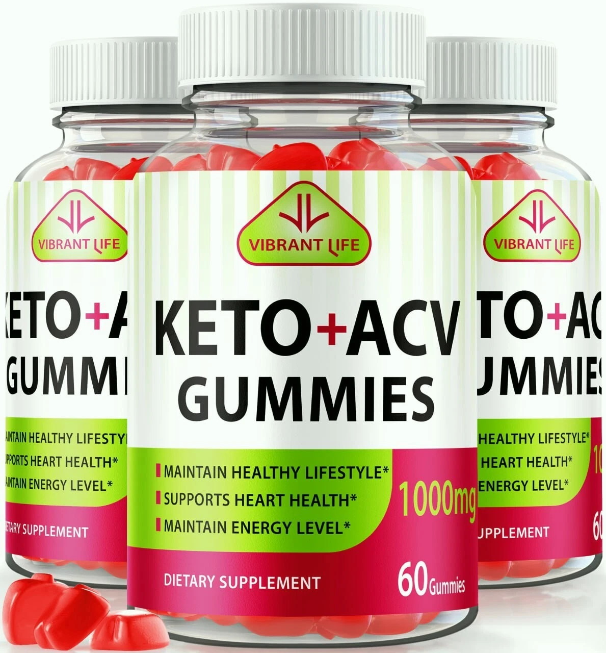 (3 Pack) Vibrant Life Keto + ACV Gummies, VibrantLife Advanced Weight Loss Gummy