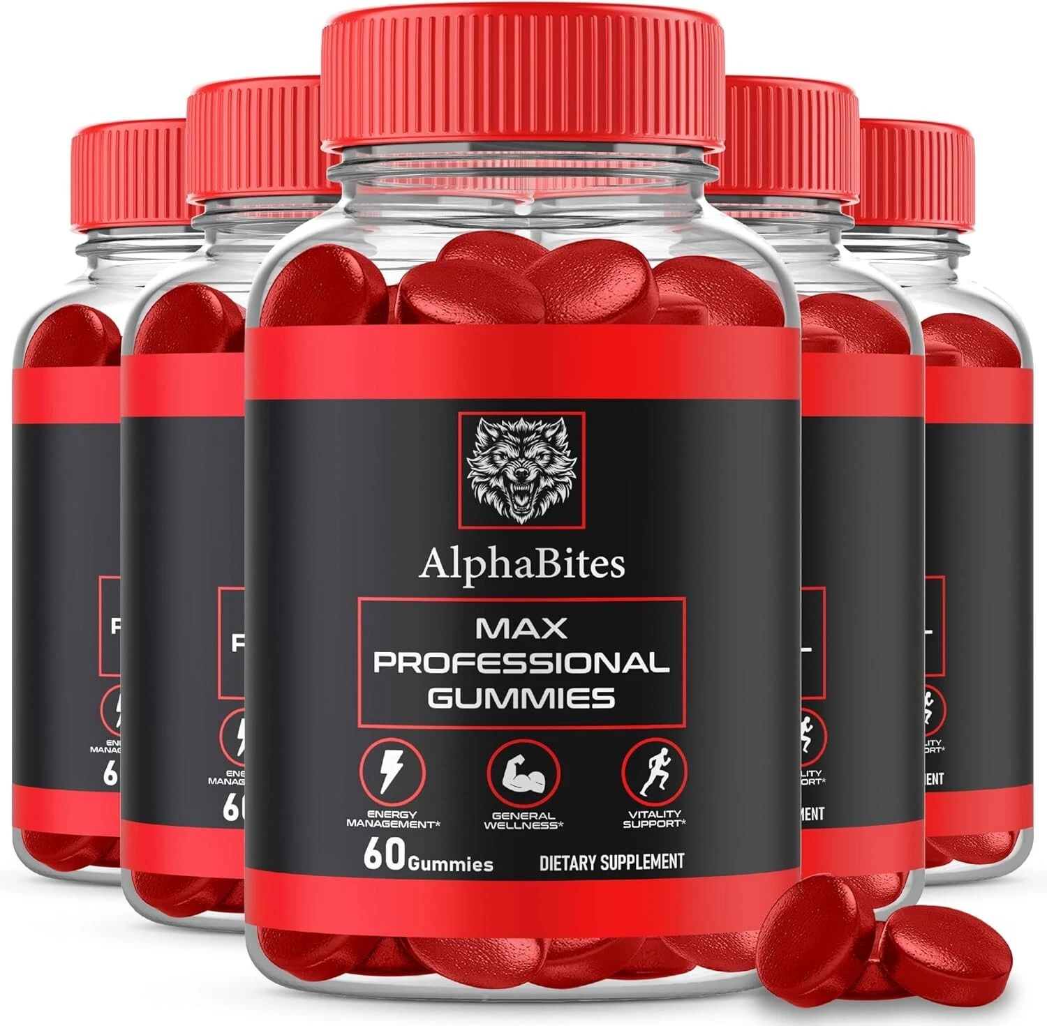 Alpha Bites Max Gummies General Wellness Support Supplement (300 Gummies) 5-Pack