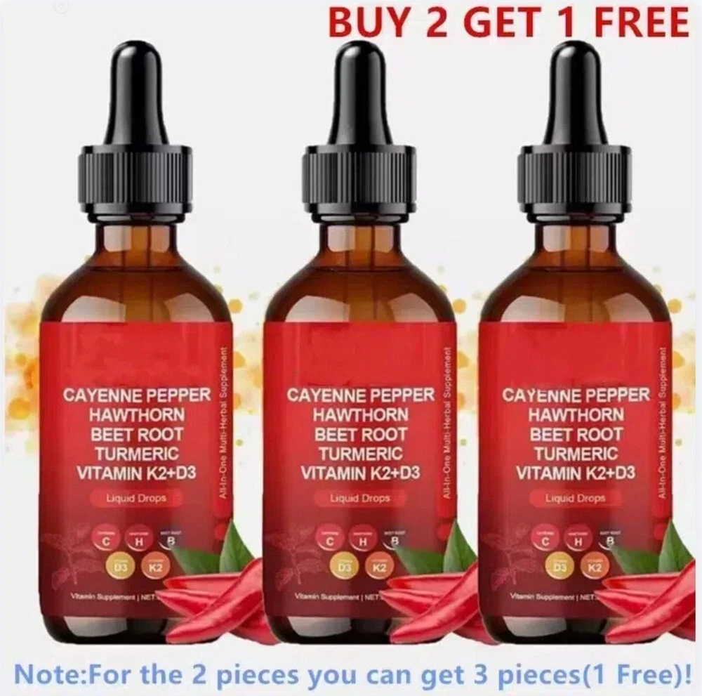1Pack Vascu Flow Cayenne Pepper Liquid Drops Hawthorn Root Vitamin