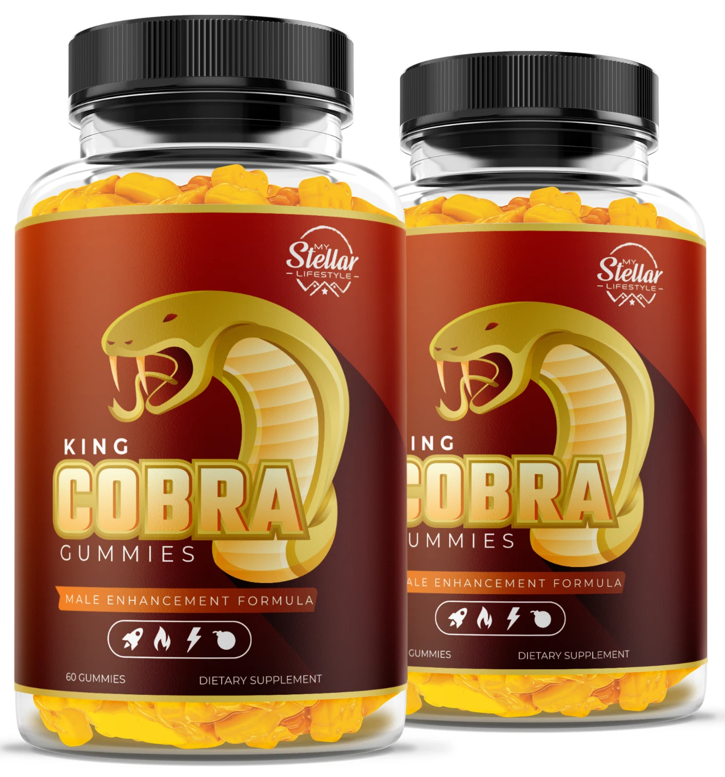 2 Pack King Cobra Gummies for Men-60 Gummies x2
