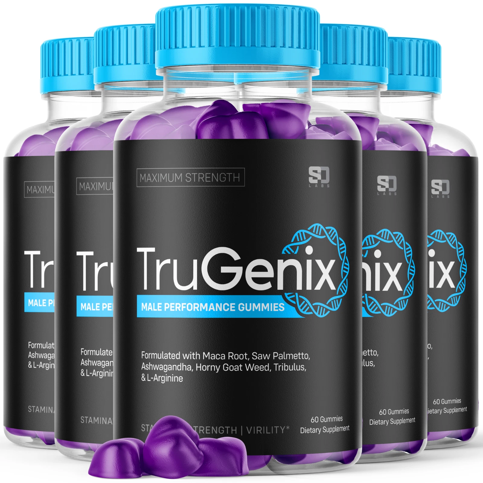(5 Pack) TruGenix Gummies For Men - Advanced Formula Vitamin Supplement 300 Gums