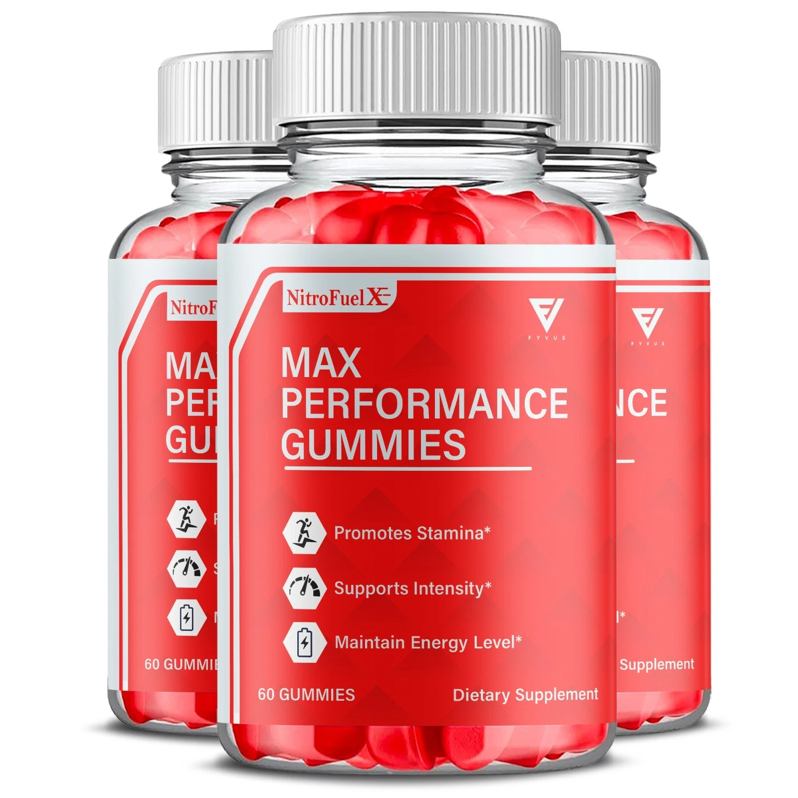(3 Pack) Nitro Fuel X Gummies NitroFuel X Performance Supplement (180 Gummies)