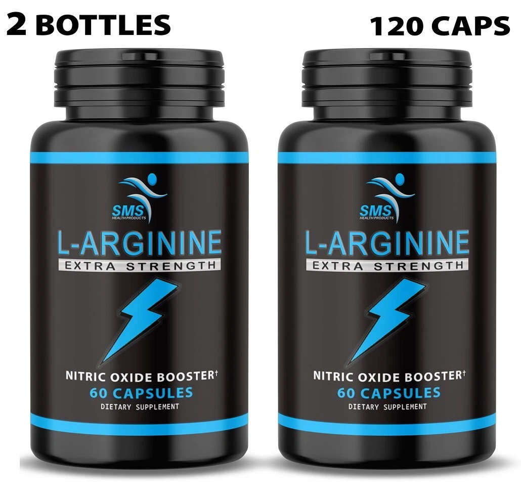 L-Arginine 1,000 MG Extra Strong Nitric Oxide & Circulation Boost 120 Ct By SMS
