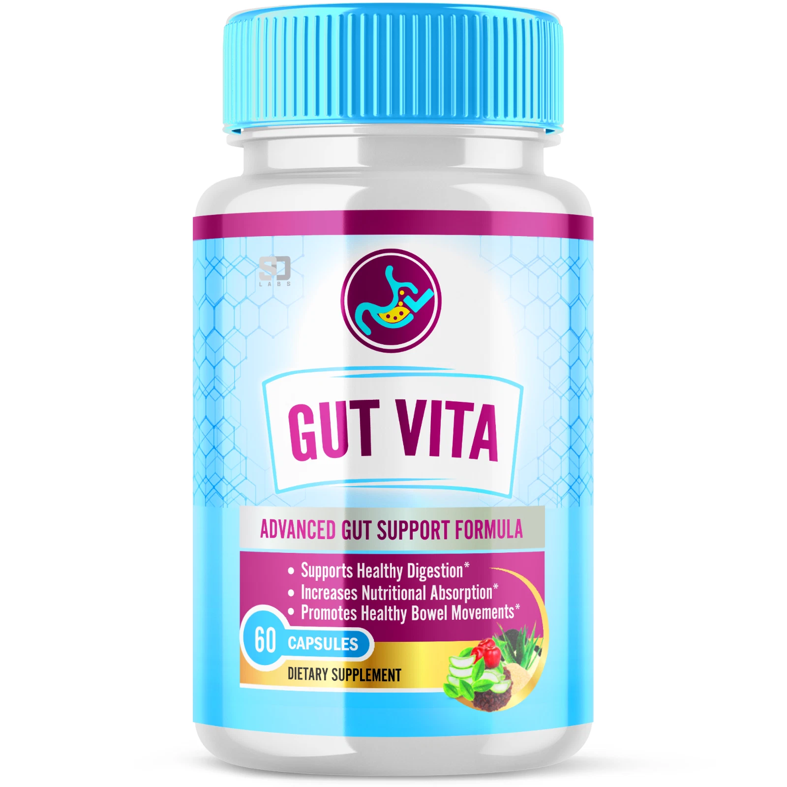 Gut Vita Probiotic, Gut Vita Digestion & Gut Health Probiotic (60 Capsules)