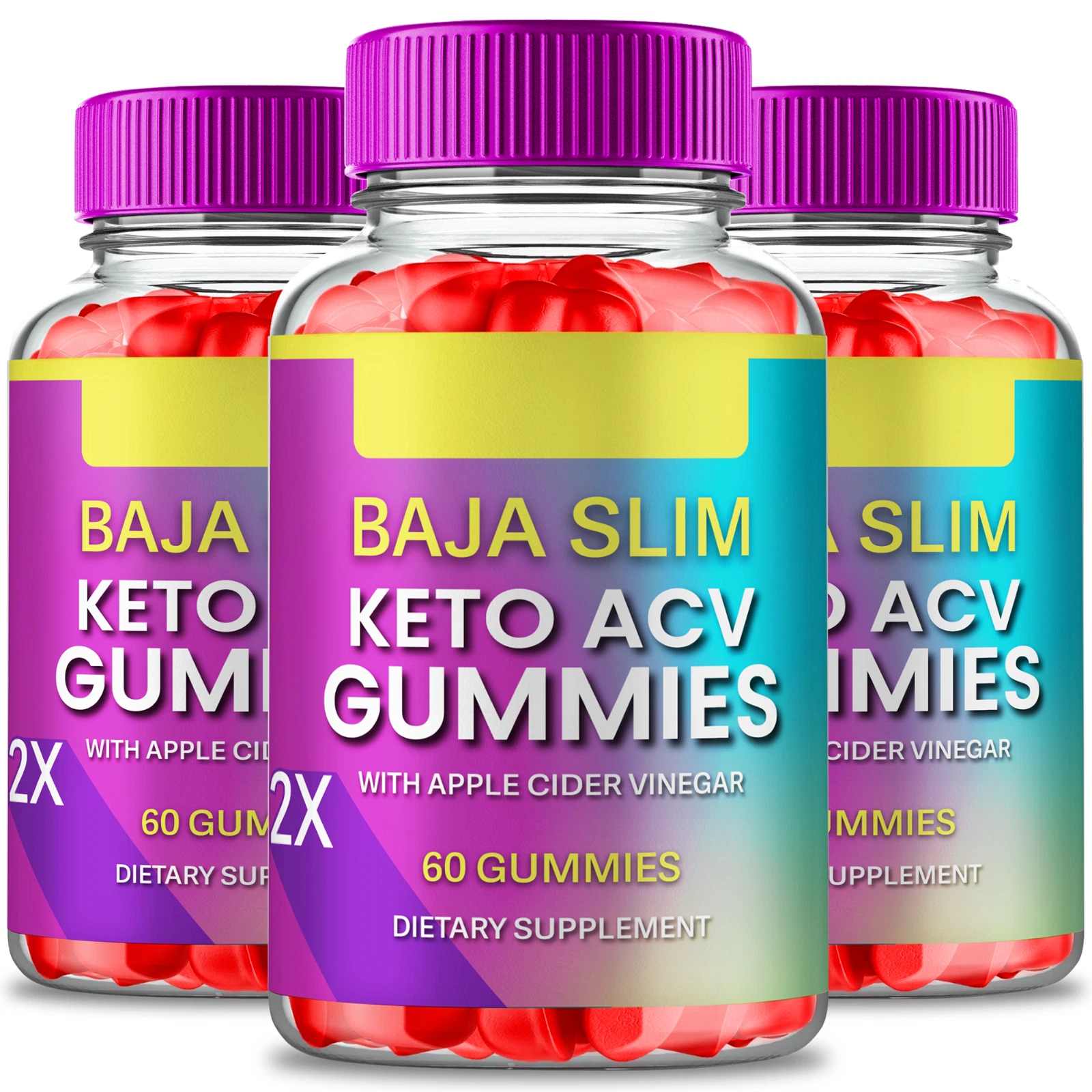 (3 Pack) Baja Slim Keto + ACV Gummies, BajaSlim Advanced Weight Loss Gummy