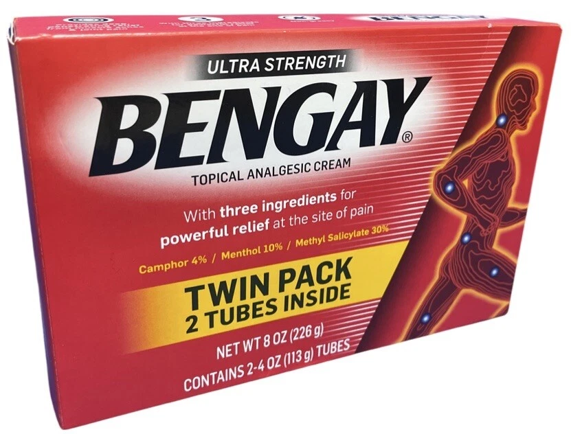 BENGAY ULTRA STRENGTH Pain Relieving Cream 2 tubes, 4 Ounces each. 8 Oz.