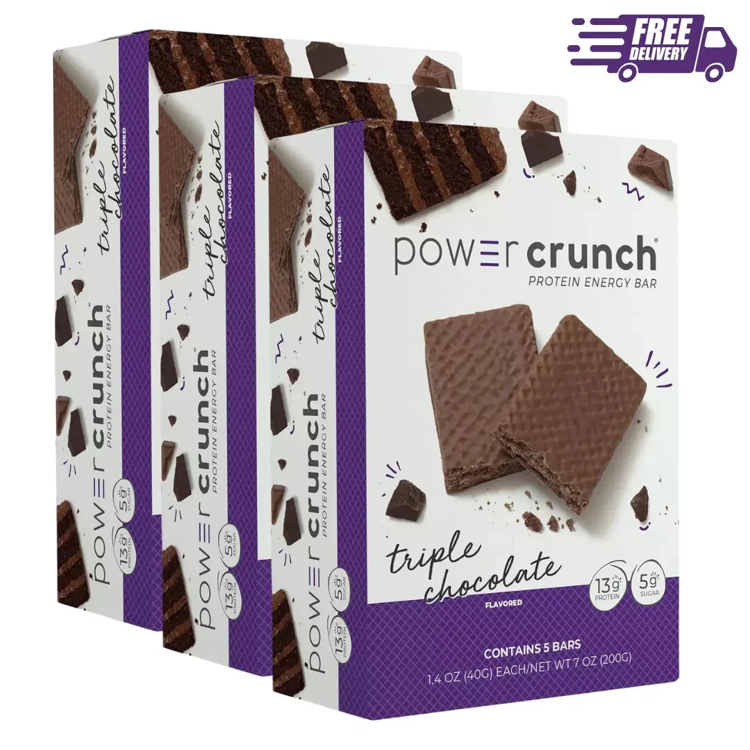 Power Crunch Original Protein Energy Bars, Triple Chocolate (Pack Of 3)