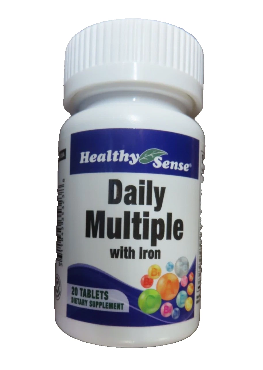 3x Bottles Healthy Sense Daily Multiple With Iron Tablets, 20 Per Bottle