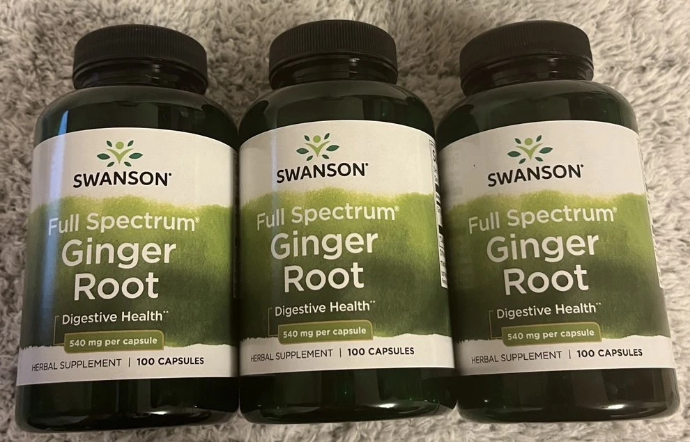 300 Cap Swanson Ginger Root 540 mg 3X 100 Caps Stomach Health Digestive Support