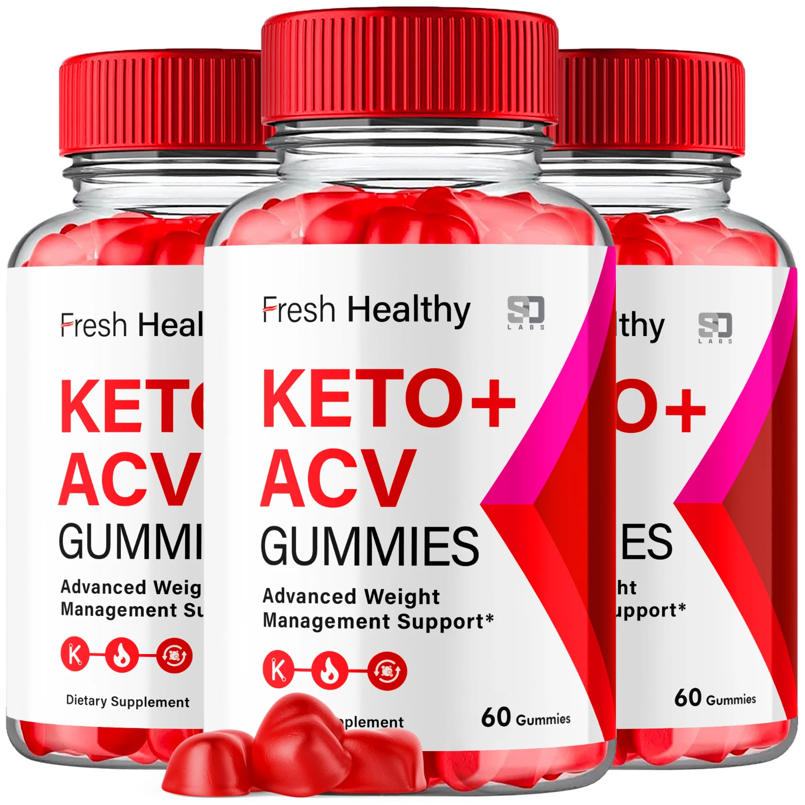Fresh Healthy Keto+ACV Gummies Advanced Weight Management Support (3 Pack)