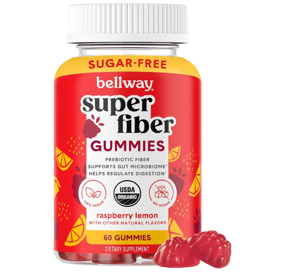 2 PACK of Bellway Raspberry Lemon Super Fiber Gummies EXP 07/2025 (60)Gummies