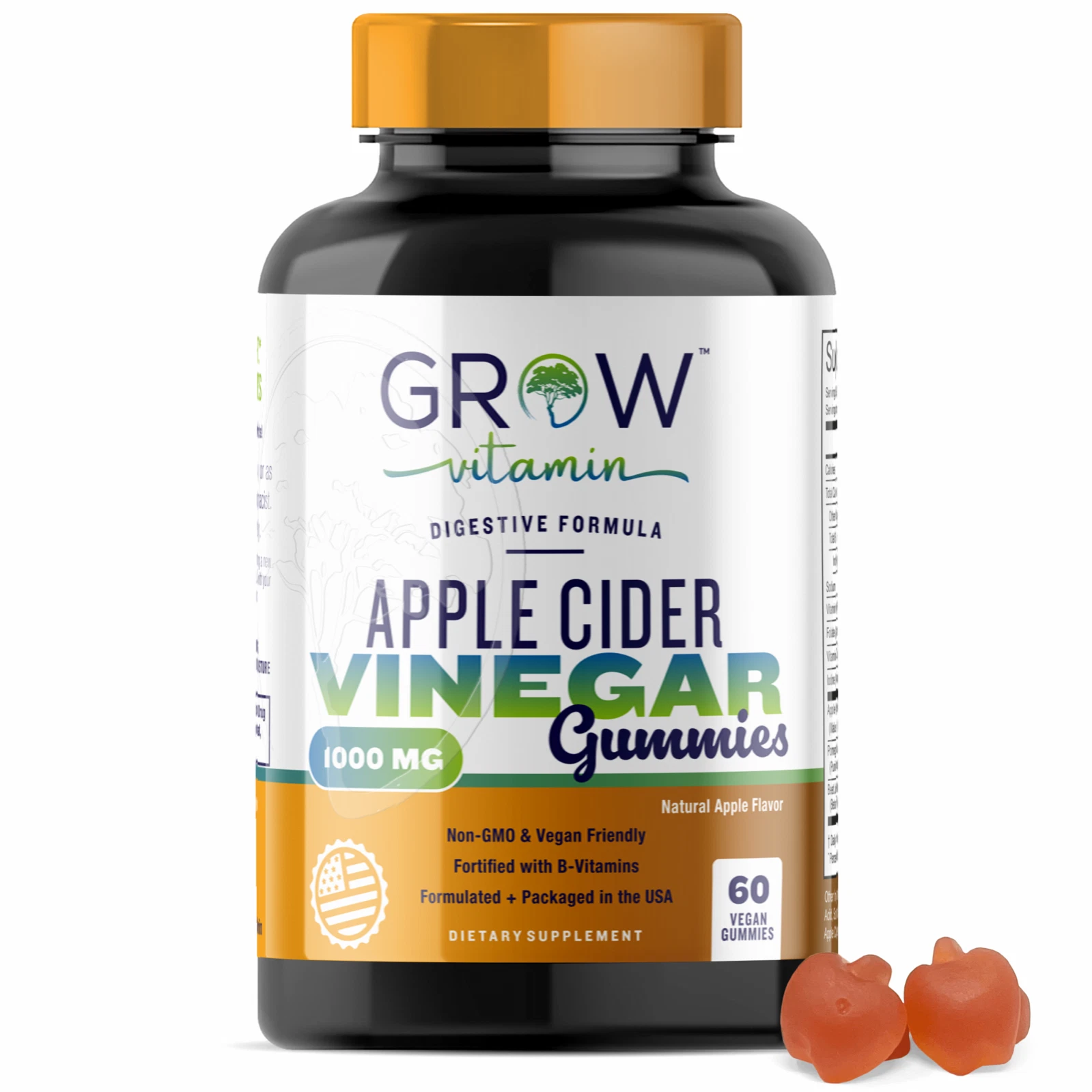 The Mother Apple Cider Vinegar Gummies 천연 비건 ACV 엽산...